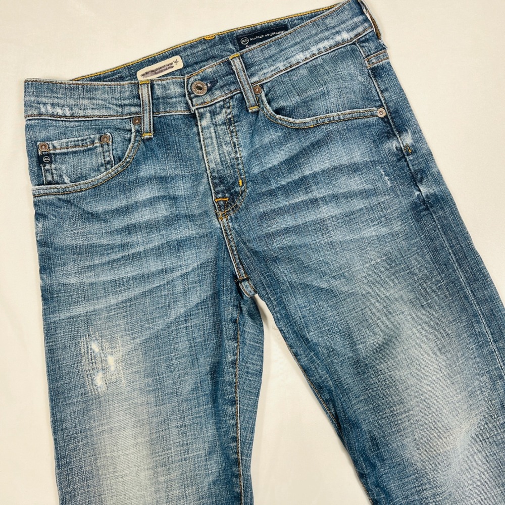 AG Adriano Goldschmied Ex-Boyfriend Crop Jeans Blue Distressed 27R HMY1250-HPR